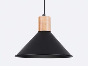 Miniaturka 5 - Stożkowy klosz lampy wiszącej w czarnym matowym wykończeniu