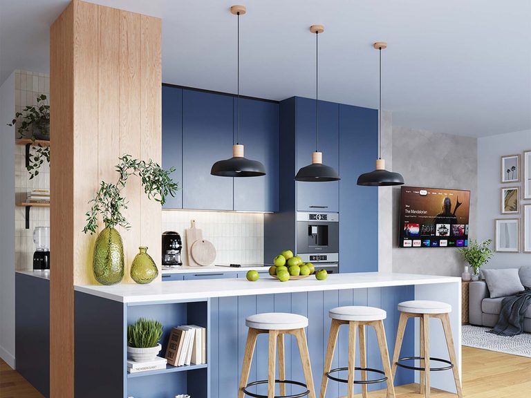 Scandi – contemporary kuchyně s ostrůvkem