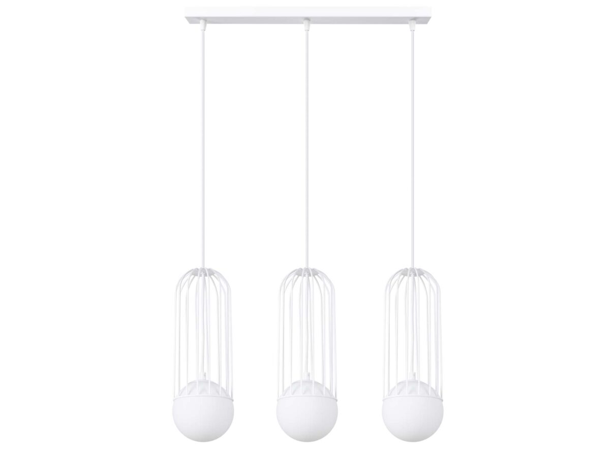 Elegante weiße Pendelleuchte BRENTA 3L