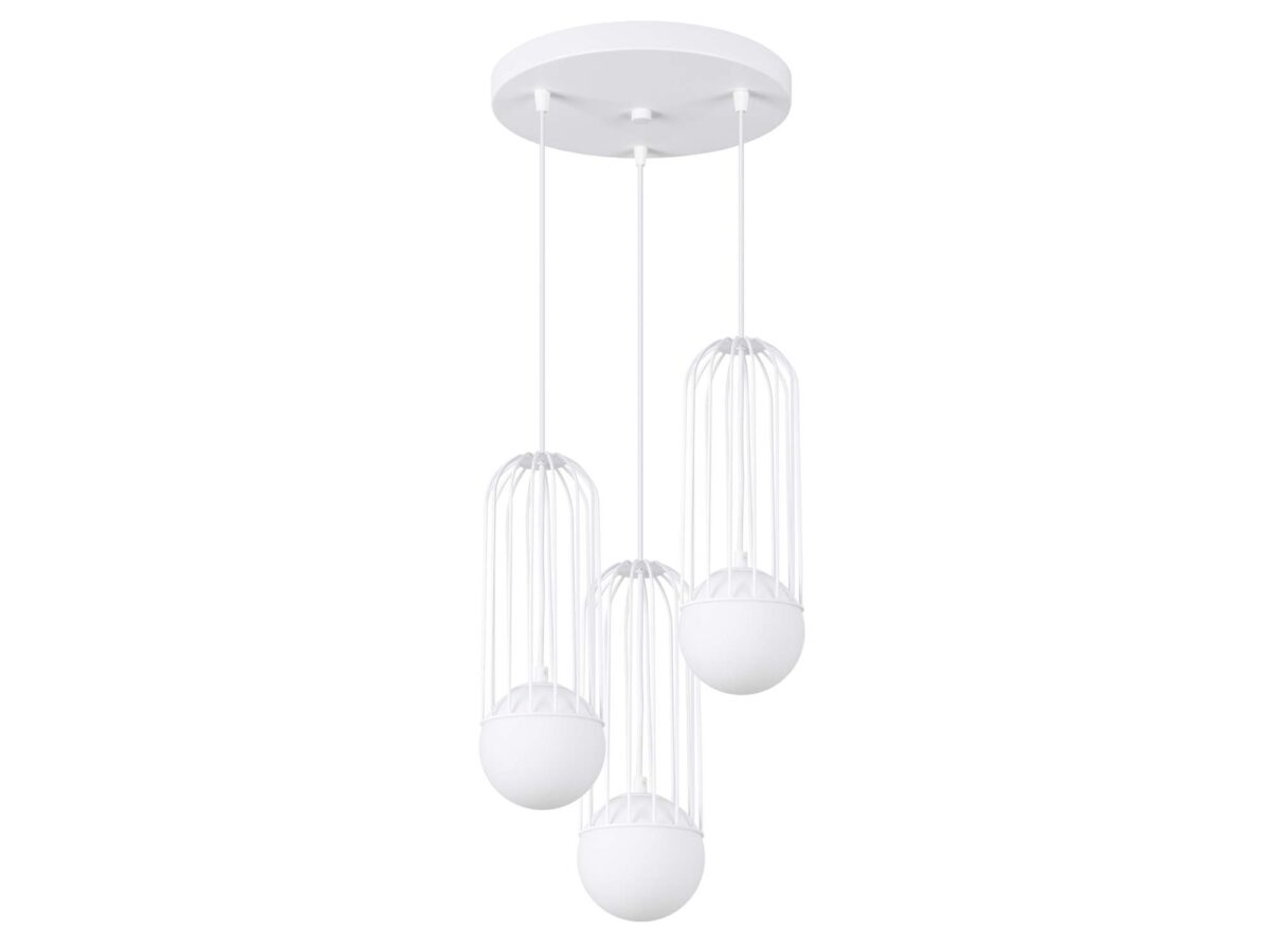 Weiße Pendelleuchte 34 cm 115 cm BRENTA 3P