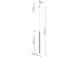 Miniaturka 13 - Rysunek techniczny lampy wiszącej z wymiarami w centymetrach