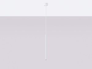 Miniaturka 2 - Minimalistyczna lampa wisząca biała na szarym tle