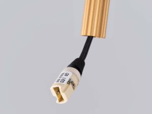 Miniaturka 11 - Żarówka G9 LED z gniazdem lampy wiszącej złotej detal zbliżenie