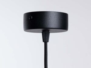 Miniaturka 7 - Czarna metalowa rozeta sufitowa lampy wiszącej z przewodem tekstylnym