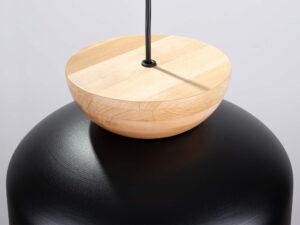 Miniaturka 8 - Wisząca lampa z naturalnym drewnem bukowym i białym kloszem