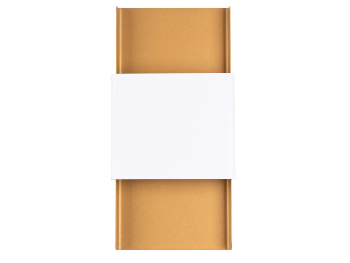Elegante Wandleuchte, weißer Schirm mit Golddetails DORIN