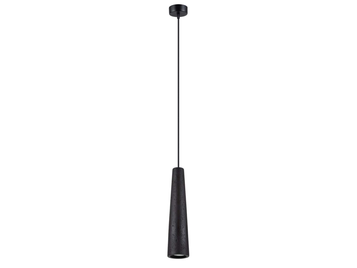 Schwarze matte Beton-Hängeleuchte MONOLIT