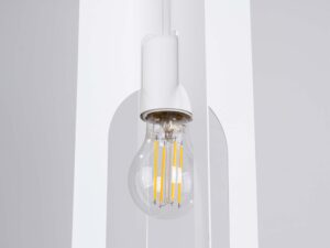 Miniaturka 6 - Żarówka filamentowa LED wewnątrz owalnego klosza lampy wiszącej białej