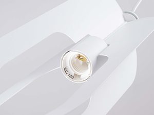 Miniaturka 9 - Oprawa E27 lampy wiszącej białej z widocznym gwintem żarówki