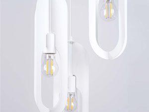 Miniaturka 11 - Metalowe owalne ramki lampy wiszącej białej z żarówkami Edison