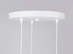 Miniaturka 7 - Biała okrągła podsufitka lampy wiszącej z trzema wypustami na kable