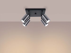 Miniaturka 1 - Czteropunktowy plafon z chromowymi tubami w aranżacji wnętrza