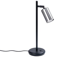Miniatúra 9 - Stolová lampa s chrómovaným tienidlom a čiernou kovovou podstavou