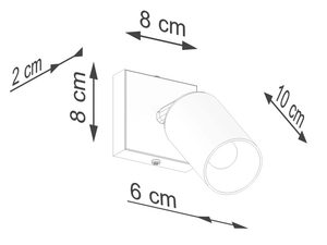 Miniaturka 8 - Rysunek techniczny kinkieta ściennego z podanymi wymiarami