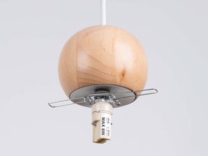 Miniaturka 7 - Drewniana kula bukowa lampy wiszącej z gniazdem G9 LED