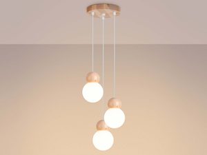 Miniaturka 3 - Świecąca lampa wisząca potrójna z ciepłym światłem