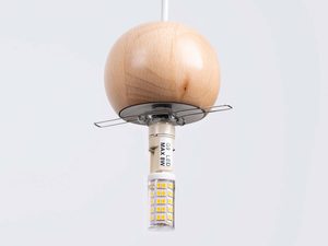 Miniaturka 9 - Drewniana oprawa lampy z żarówką LED typu G9