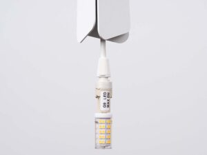 Miniaturka 10 - Żarówka LED G9 z gniazdem lampy wiszącej białej detal zbliżenie