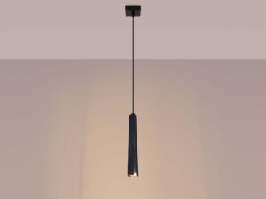 Miniaturka 3 - Lampa wisząca czarna ze świecącą żarówką LED ciepłe światło