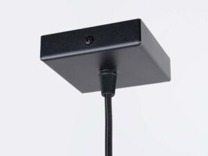 Miniaturka 8 - Czarna podsufitka lampy wiszącej metalowej zbliżenie