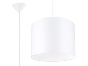 Miniaturka 1 - Lampa wisząca z białym cylindrycznym abażurem zbliżenie