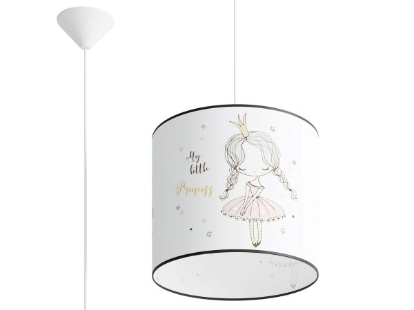 Mała lampa wisząca dziecięca biała z baletnicą 30 cm