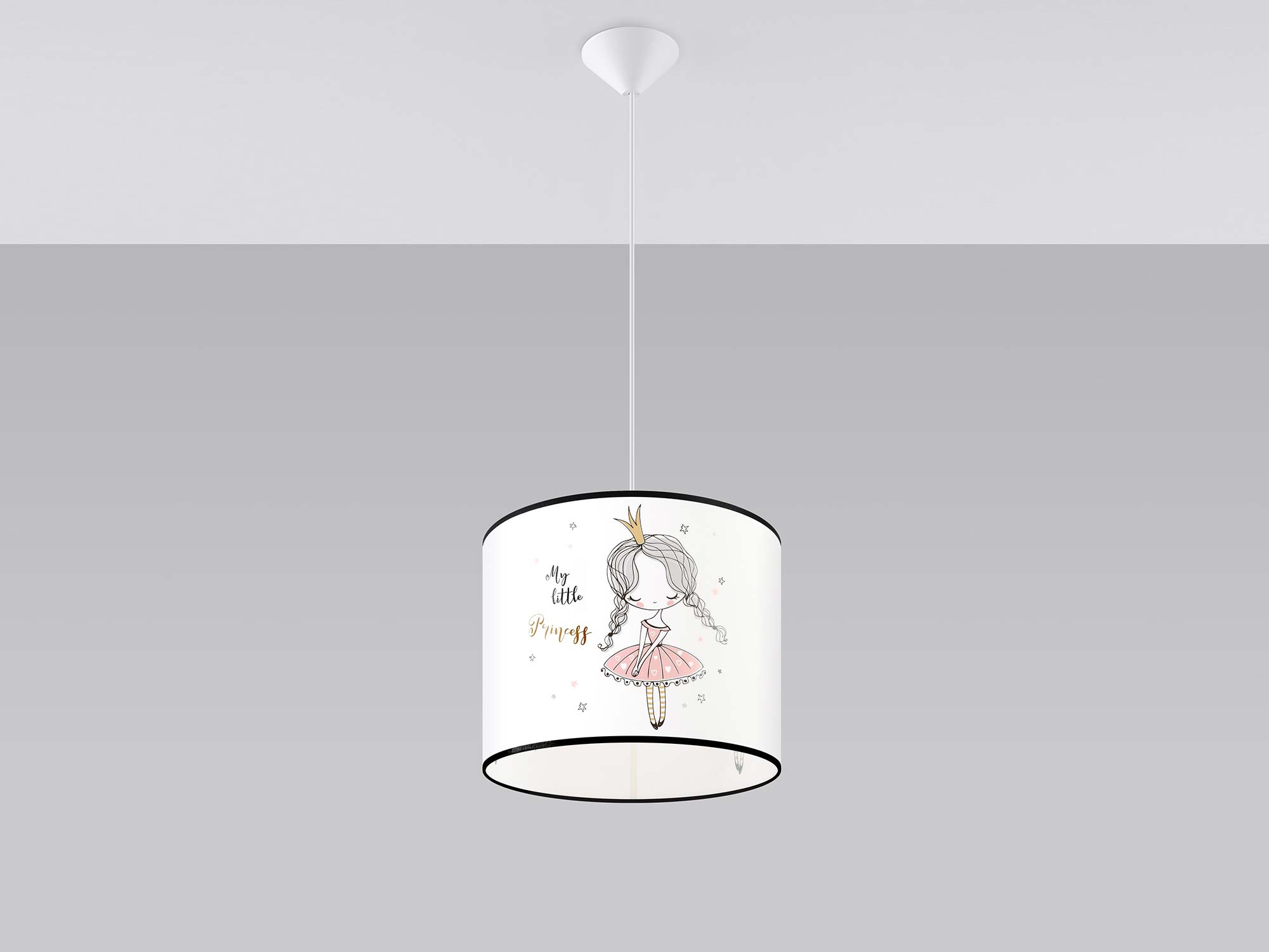 Lampa sufitowa z abażurem księżniczka do pokoju dziecka