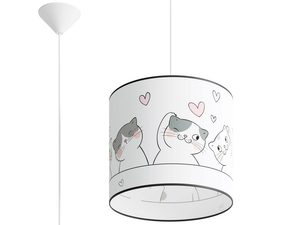 Miniatúra 11 - Závesná detská lampa s vysokým tienidlom s mačiatkami