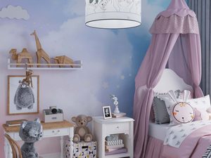 Miniaturka 8 - Pokój dziewczynki z lampą sufitową w motywie kotków