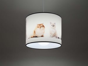 Miniaturka 3 - Wisząca lampa z białym kloszem w koty bengalskie i perskie