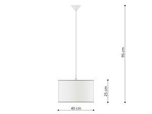 Miniaturka 4 - Schemat wymiarów lampy wiszącej z cylindrycznym abażurem 40 cm
