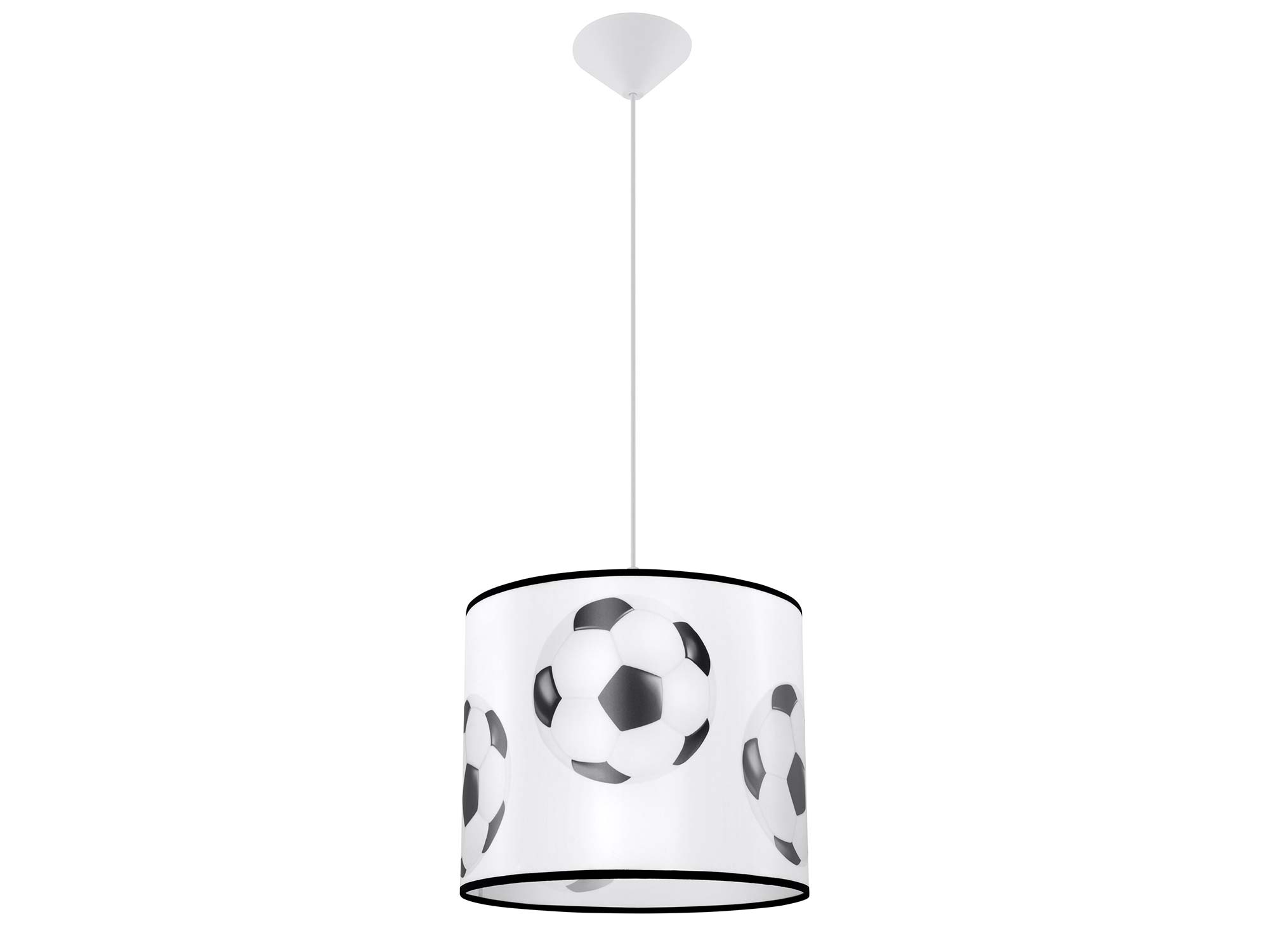 Lampa wisząca dziecięca biała z motywem piłek nożnych