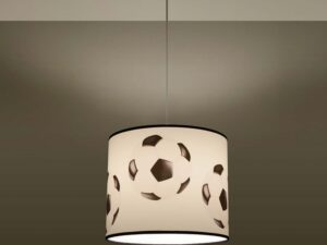 Miniaturka 2 - Lampa wisząca z abażurem w motyw piłek nożnych na białym tle