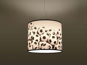 Miniaturka 2 - Podświetlona lampa wisząca z motywem football w ciemnym wnętrzu