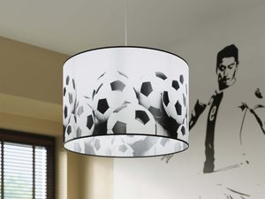 Miniaturka 6 - Biało-czarna lampa sufitowa z motywem piłkarskim w aranżacji sypialni