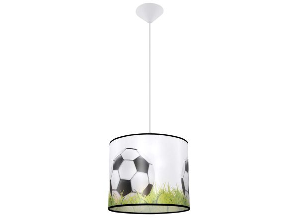 Wisząca lampa dziecięca z abażurem piłkarskim średnica 30 cm