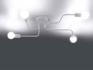Miniaturka 2 - Włączona lampa sufitowa biała z czterema punktami świetlnymi