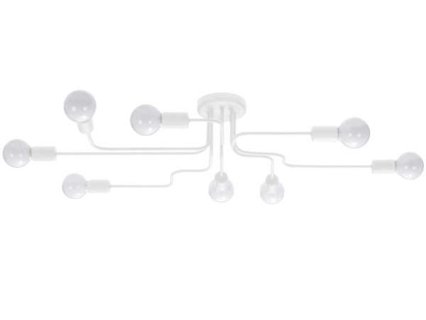 Lampa sufitowa biała dziesięcioramienna o nowoczesnym designie