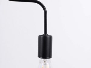 Miniaturka 6 - Czarna oprawka E27 z żarówką filamentową lampy sufitowej