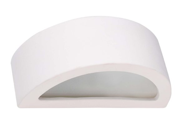 Kinkiet ceramiczny biały półokrągły z otworem świetlnym