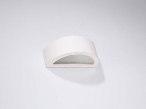Miniaturka 1 - Ceramiczny kinkiet ścienny biały o zaokrąglonym kształcie