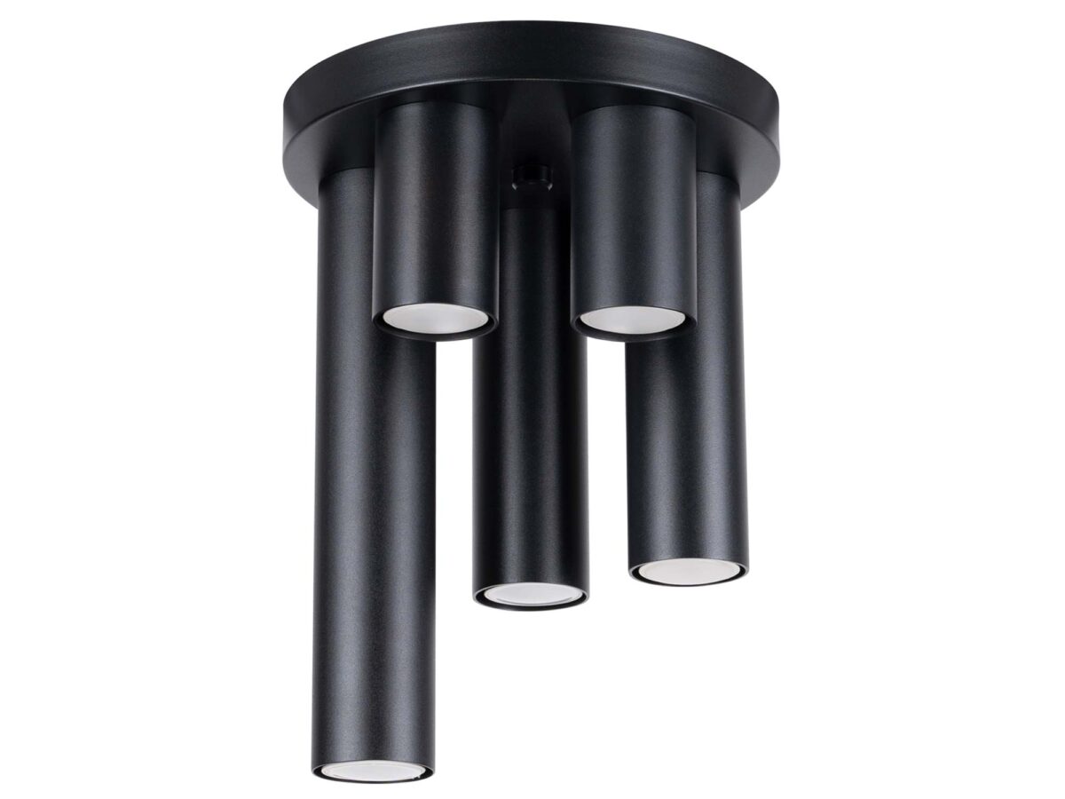 Moderne schwarze Deckenleuchte LARGO 5P