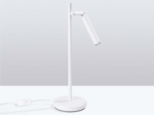 Miniaturka 1 - Metalowa lampa stołowa biała z ruchomą głowicą oświetleniową