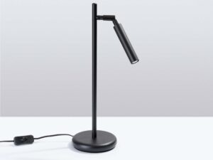 Miniaturka 1 - Metalowa lampa stołowa czarna z ruchomą głowicą oświetleniową