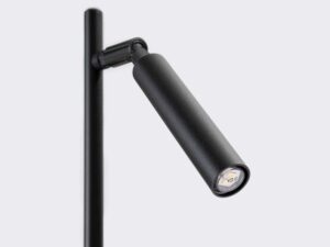 Miniaturka 4 - Regulowany klosz czarnej lampy biurkowej z widocznym źródłem LED