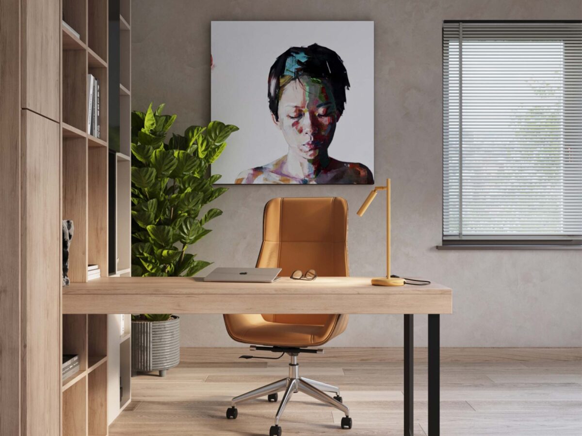 Minimalistická skandinávská kancelář