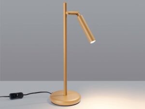 Miniaturka 2 - Metalowa lampa biurkowa LED złota ze świecącą głowicą