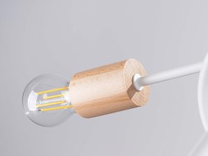 Miniaturka 6 - Ramię lampy pająk z drewnianą oprawką i żarówką Edison