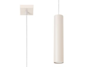 Miniaturka 1 - Lampa wisząca tuba kremowa z kwadratową podsufitką metalową