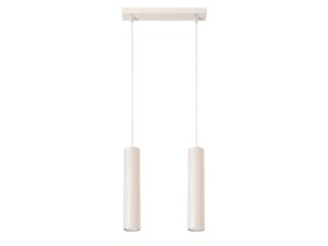 Miniatúra 12 - Krémová zavesená dvobodová lampa s valcovými tienidlami v strope aranžmáne